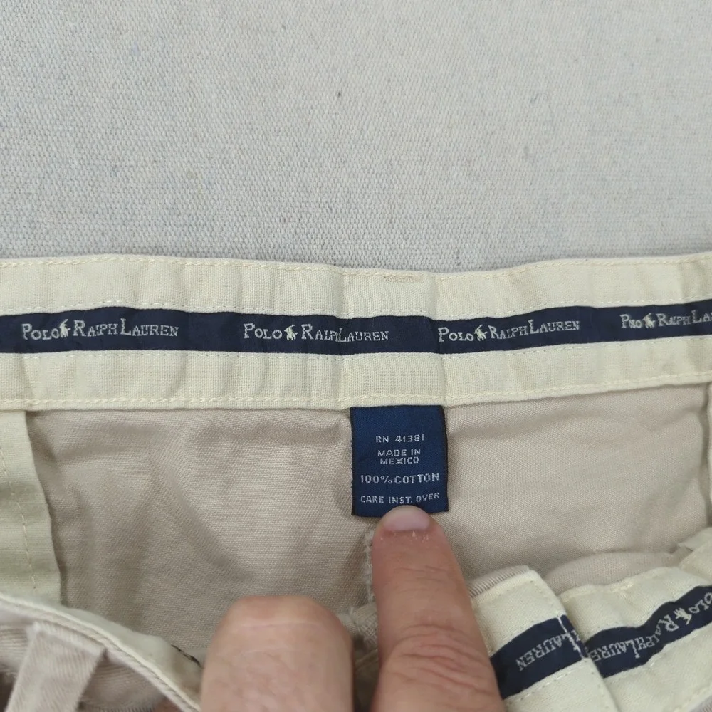 Vintage Polo Ralph Lauren Shorts Mens 38 Khaki‎ Pleated Tyler Preppy Casual